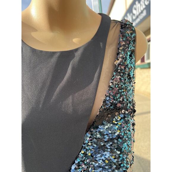 Parker Black Size S Sequin Sleeveless Mesh Cocktail Prom Dress NWT - Picture 14 of 15